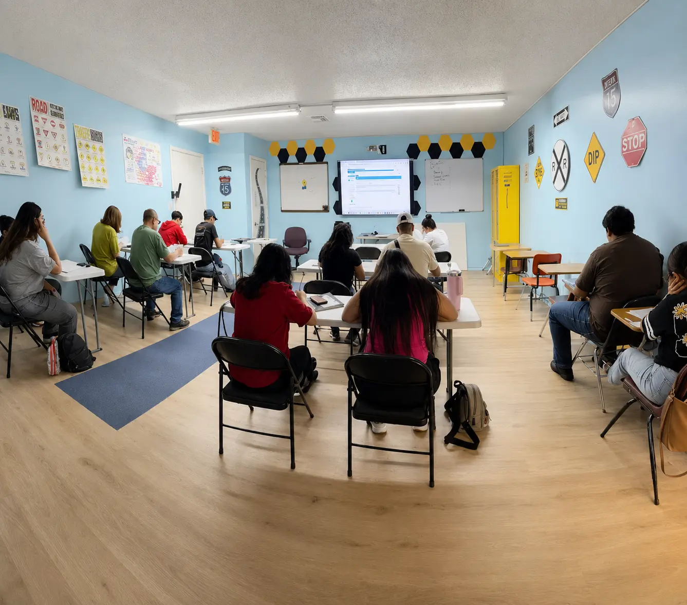 Teen Driver Education students learning in the Baytown Driving School classroom